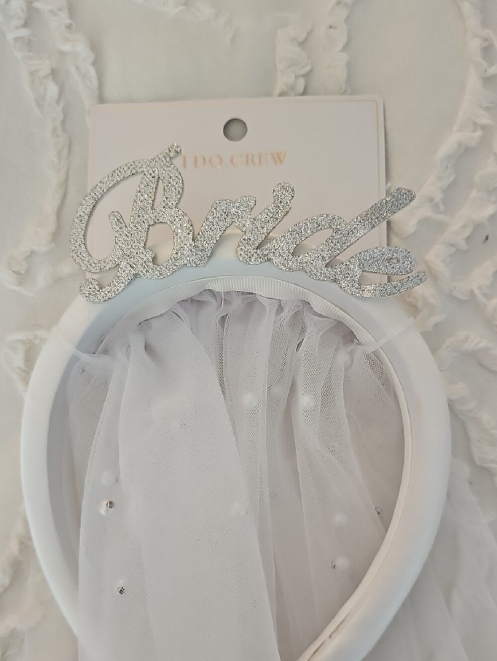 Bridal 'Bride' Headband with White Veil - Picture 2 of 3